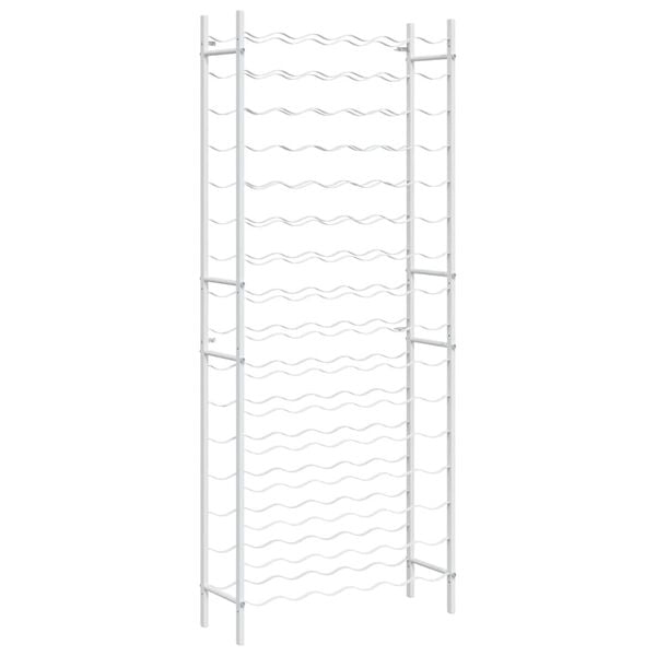 vidaXL Vinst&auml;ll f&ouml;r 96 flaskor vit metall