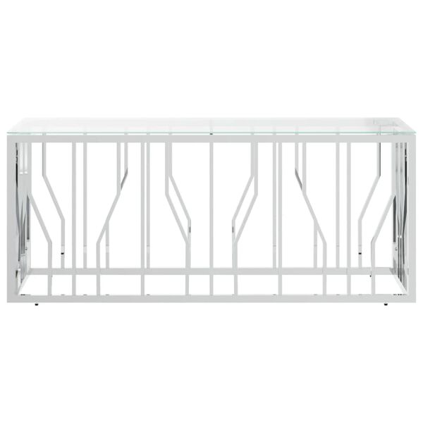 vidaXL Soffbord 110x45x45 cm rostfritt stål och glas