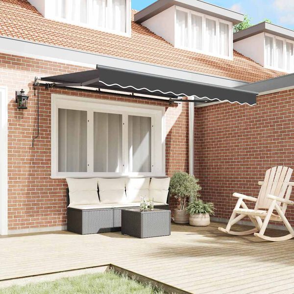 vidaXL Utf&auml;llbar markis Antracit 300 x 200 cm tyg