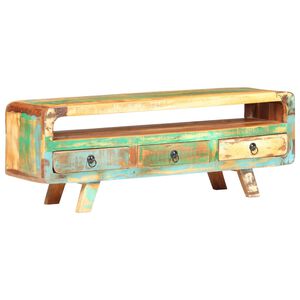 vidaXL Tv-b&auml;nk 117x30x41 cm massivt &aring;tervunnet tr&auml;