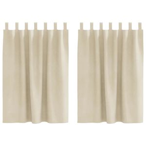 vidaXL M&ouml;rkl&auml;ggningsgardiner 2 pcs Kr&auml;m 140 x 140 cm Sammet