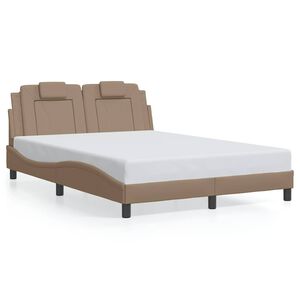 vidaXL Bed Frame "Viana" without Mattress Cappuccino 140x200 cm Faux Leather