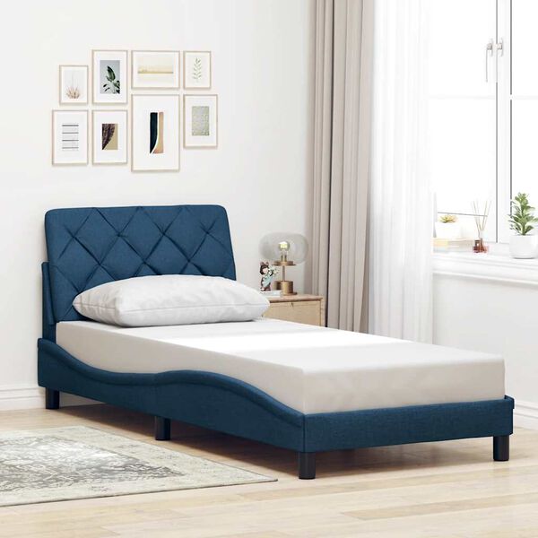 vidaXL Bed Frame without Mattress Blue 90x190 cm Fabric