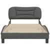 vidaXL Bed Frame without Mattress "Hvar" Dark Grey 100x200 cm Fabric
