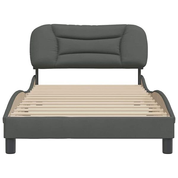 vidaXL Bed Frame without Mattress "Hvar" Dark Grey 100x200 cm Fabric