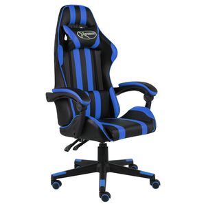 vidaXL Gamingstol svart och bl&aring; konstl&auml;der