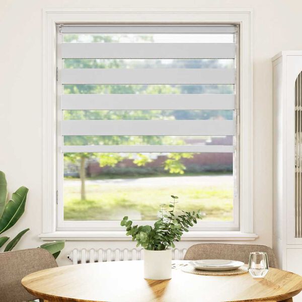 vidaXL Rullgardin zebra vit 105x100 cm tyg bredd 100,9 cm polyester