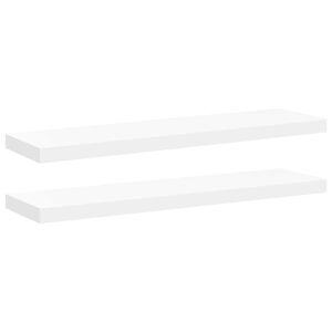 vidaXL Sv&auml;vande v&auml;gghyllor 2 st vit 90x23,5x3,8 cm MDF