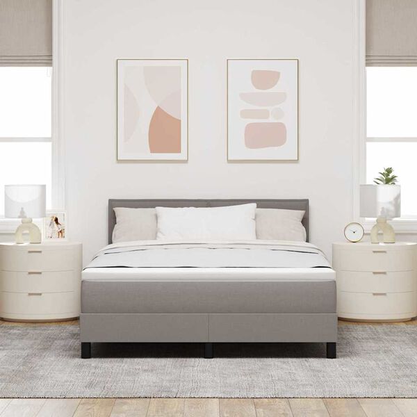 vidaXL B&auml;ddfj&auml;der med huvudgavel Taupe 140 x 190 cm tyg