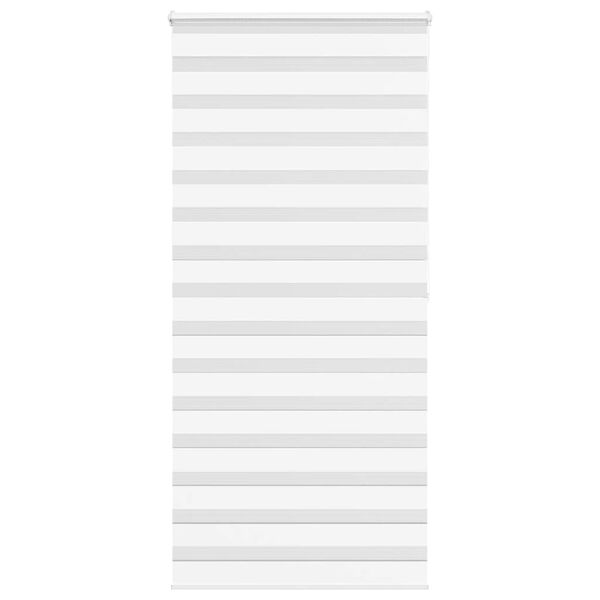 vidaXL Rullgardin zebra vit 110x200 cm tyg bredd 105,9 cm polyester