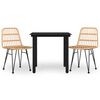 vidaXL Matgrupp f&ouml;r tr&auml;dg&aring;rden 3 delar konstrotting