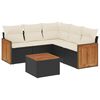 vidaXL Loungegrupp med dynor 6 delar svart konstrotting