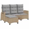 vidaXL F&auml;llbar tr&auml;dg&aring;rdssoffa med dynor L-formad beige konstrotting