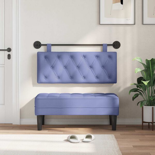 vidaXL H&auml;ngande Huvudgavel V&auml;ggmonterad Jeansbl&aring; 110 x 55 x 7 cm tyg