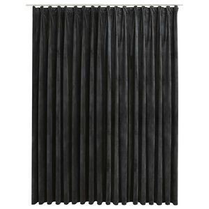 vidaXL M&ouml;rkl&auml;ggningsgardin med krokar sammet antracit 290x245 cm