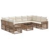 vidaXL Tr&auml;dg&aring;rdsoffset 10 pcs Beige och kr&auml;mvit konstrotting