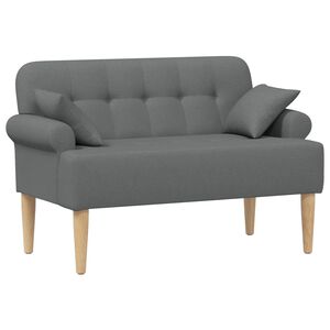 vidaXL Loveseat med knapprapport M&ouml;rkgr&aring; 120 x 65 x 79 cm Tyg