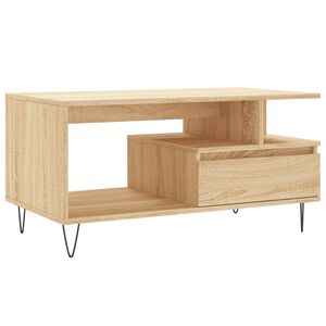 vidaXL Soffbord sonoma-ek 90x49x45 cm konstruerat tr&auml;