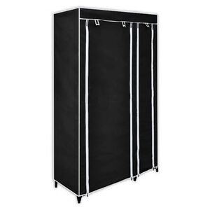 vidaXL Garderob hopf&auml;llbar 110 x 45 x 175 cm svart