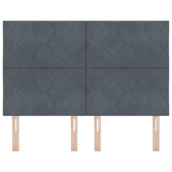 vidaXL Huvudgavel med huvudgavel M&ouml;rkgr&aring; 144 cm Sammet