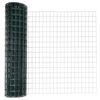 vidaXL Euro Staket med St&ouml;d 10 x 1 m PVC-belagda st&aring;l Gr&ouml;n Mesh