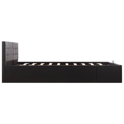 vidaXL Sängram hydraulisk förvaring svart konstläder 180x200 cm