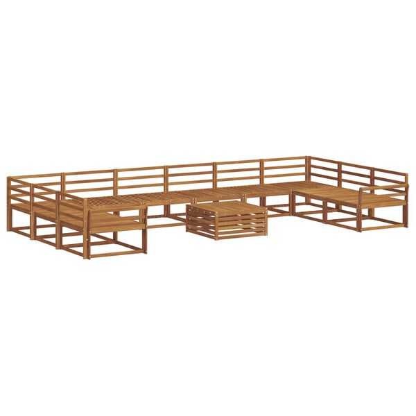 vidaXL Utomhussoffset 11 pcs Naturf&auml;rg Massivt Akaciatr&auml;