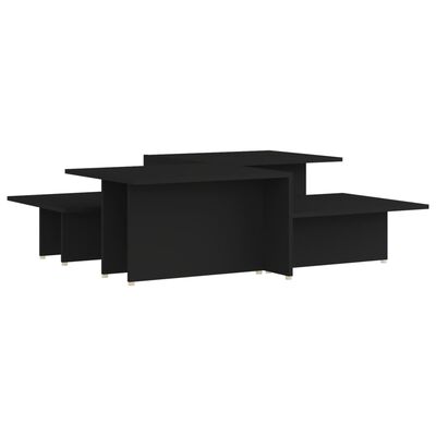 vidaXL Soffbord 2 st svart 111,5x50x33 cm konstruerat trä