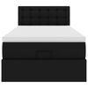 vidaXL Ottoman sängram med madrass svart 100x200 cm konstläder