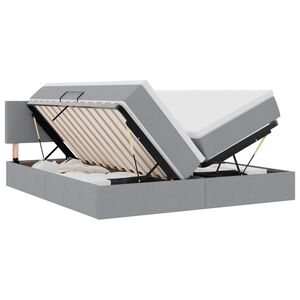 vidaXL F&ouml;rvaringss&auml;ng med madrass Ljusgr&aring; 180 x 200 cm Konstl&auml;der