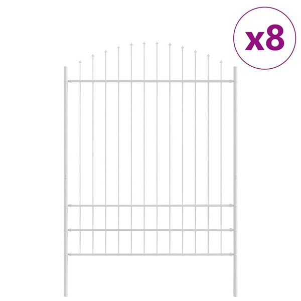 vidaXL Tr&auml;dg&aring;rdsst&auml;ngsel 8 pcs Vit 170 x 225 cm Pulverlackerat st&aring;l