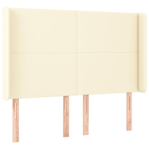 vidaXL S&auml;nggavel LED gr&auml;ddvit 147x16x118/128 cm konstl&auml;der