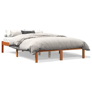vidaXL S&auml;ngram utan madrass vaxbrun 120x190 cm massiv furu