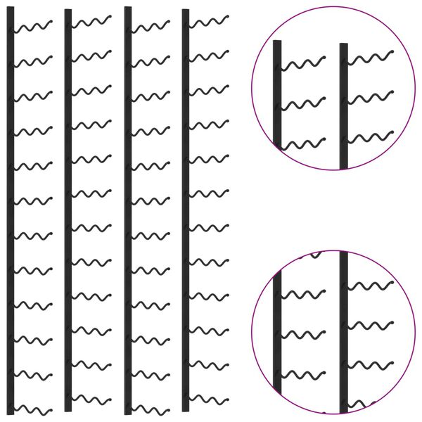 vidaXL Väggmonterade vinställ för 72 flaskor 2 st svart järn