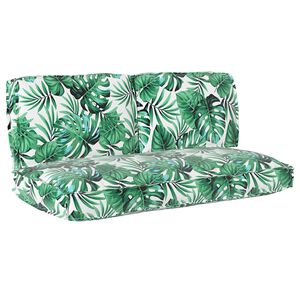 vidaXL Kuddsats L&ouml;v 3 pcs Bladm&ouml;nster Oxford Tyg