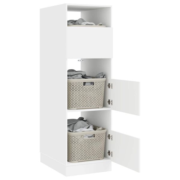 vidaXL Tv&auml;ttstuga Sk&aring;p med lagring med d&ouml;rr Vit Konstruerat tr&auml;