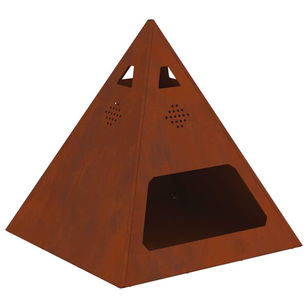 vidaXL Eldstad Brun 50 x 50 x 51 cm V&auml;derbest&auml;ndig st&aring;l