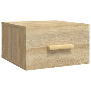 vidaXL V&auml;ggmonterat s&auml;ngbord sonoma-ek 35x35x20 cm