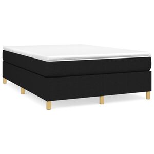 vidaXL Boxspring-s&auml;ngram svart 140x200 cm tyg