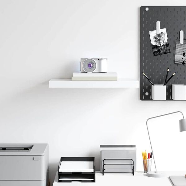 vidaXL Sv&auml;vande v&auml;gghylla vit 50x23x3,8 cm MDF