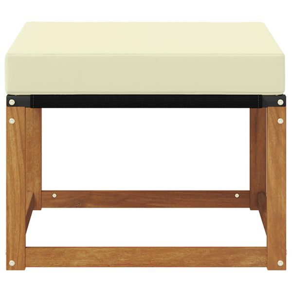 vidaXL Utomhuspall Massivt akaciatr&auml; och Textilene-tyg Naturf&auml;rg