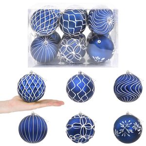 vidaXL Julgransprydnad Set XL 12 st Bl&aring; och Vit 10 cm Polystyren