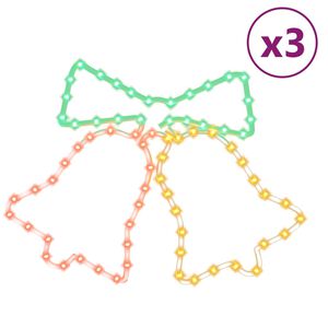 vidaXL Juldekoration klock-figurer 3 st med 72 LEDs 50x56 cm