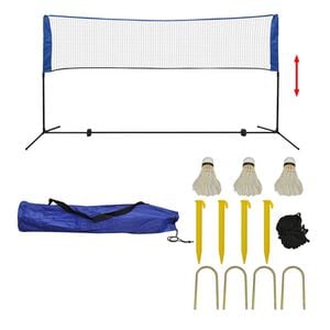 vidaXL Badmintonn&auml;t med fj&auml;derbollar 300x155 cm