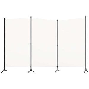 vidaXL Rumsavdelare 3 paneler vit 260x180 cm tyg