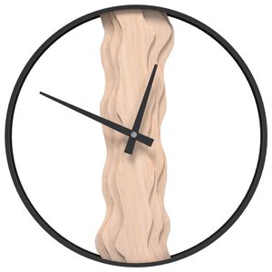 vidaXL V&auml;ggklocka brun &Oslash;35 cm j&auml;rn och ektr&auml;