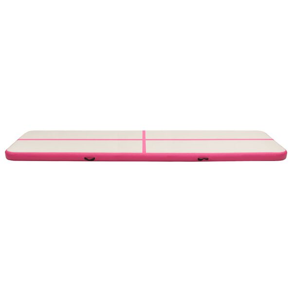 vidaXL Uppbl&aring;sbar gymnastikmatta med pump 700x100x20 cm PVC rosa