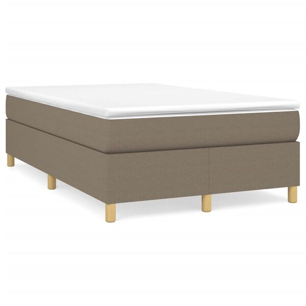 vidaXL Boxspring-sängram taupe 120x200 cm tyg
