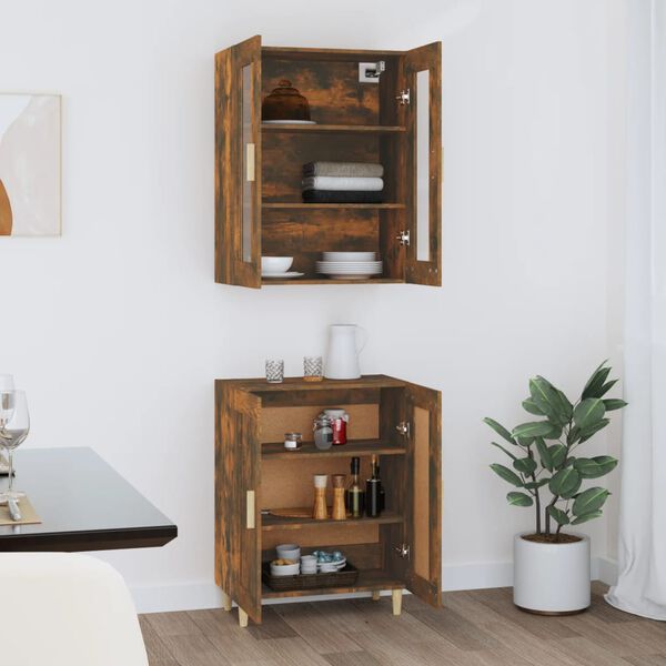 vidaXL H&ouml;gsk&aring;p r&ouml;kf&auml;rgad ek 69,5x34x180 cm konstruerat tr&auml;