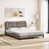 vidaXL Bed Frame with LED without Mattress "Hvar" Taupe 160x200 cm Fabric